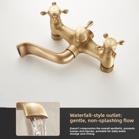 Ensemble de douche en cuivre brossé de style antique, pommeau de douche vintage de style européen, buse de douche à effet pluie haute pression, montage mural