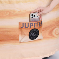 Sofá Puff de 4 Pies con Estampado de Planeta Júpiter de Dibujos Animados, Silla Puff Comprimida para Adultos