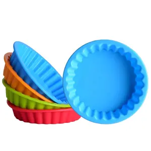 DIY round and flower shape silicone colorful Muffin Cup/Cake Baking Molds