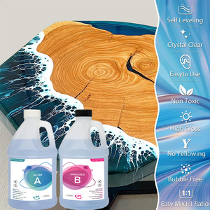 Resina Epoxica Cristalina A y B, Kit para Moldeo Profundo, para Flores, Artesanías, Mesas <span class=keywords><strong>de</strong></span> Madera - Product Image 1