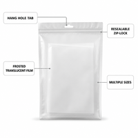 Sachet Doypack Translucide Givré avec Trou de Suspension, Fermeture Zip Refermable, Qualité Alimentaire, Impression de Logo Personnalisé pour Emballage et Stockage