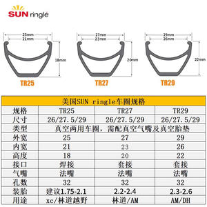 Juego de Ruedas para Bicicleta de Montaña Sunwheel Joytech TR25 TR27 TR29 D041 D042 de 26, 27.5 y 29 Pulgadas, Aleación de Aluminio, Ejes Delanteros y Traseros - Product Image 2