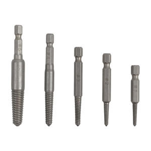 Jeu de 5 extracteurs de vis cassées électriques à queue hexagonale à dégagement rapide, noirs, 60 mm, pour boulons et vis - Product Image 2