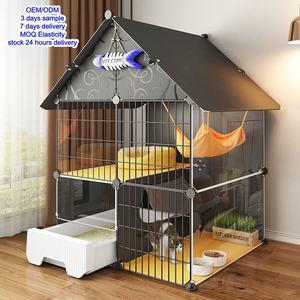 Mobilier moderne pour animaux de compagnie, <span class=keywords><strong>maison</strong></span> pour <span class=keywords><strong>chat</strong></span> et chien toutes saisons, villa à deux étages, lits superposés, matériau plastique, design chaleureux pour une utilisation en intérieur/extérieur - Product Image 1