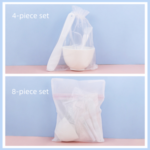 Kit de mélange de masques DIY <span class=keywords><strong>avec</strong></span> bol en silicone personnalisé, spatule applicatrice et tasse graduée - Product Image 4