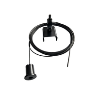 Kit de suspension complet noir pour éclairage linéaire LED avec système de câble réglable, fixation au plafond en laiton, clip, pince à câble