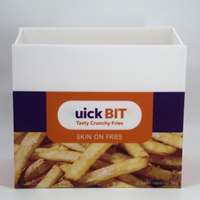 Boîte de transport pour frites en carton alvéolaire PP durable, écologique, recyclable, résistante à l'huile et à l'humidité