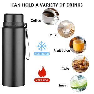 Bouteille d'eau isotherme 1L avec logo personnalisé, garde au chaud et au froid, thermos pour thé, flacons sous vide, bouteilles thermos en acier inoxydable, gobelet à slush - Product Image 4