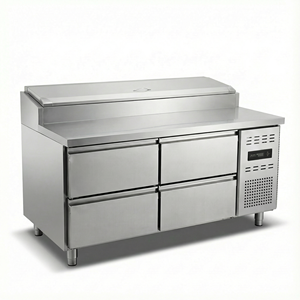 Vente directe d'usine Réfrigérateurs et congélateurs <span class=keywords><strong>Table</strong></span> de préparation de pizza sur comptoir Réfrigérateur Nouvelle tendance Refroidisseur de salade pour usine de boissons - Product Image 2