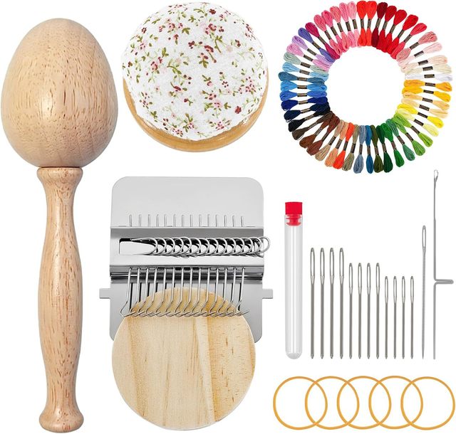 Small Portable Wooden Darning Loom-Quick Mini Mending Tool for Jeans Socks & Clothes