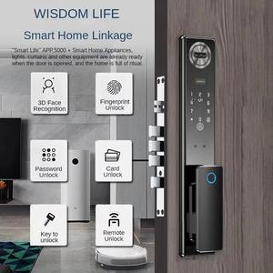 Fully Automatic 3D Face Recognition Smart Door Lock with HD <b>Camera</b> & Indoor Monitor Screen with Tuya wifi - Product Image 3