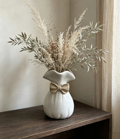 Vase en céramique Art Déco avec nœud décoratif, idéal pour la décoration de table et les cadeaux