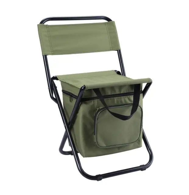 Assento leve de cadeira com encosto, compacto, para pesca de carpa, com bolsa refrigeradora