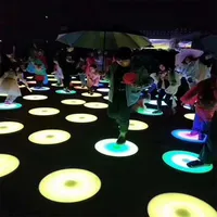 Sailwin intérieur interactif rond LED piste de danse capteur de pression jeu carreaux cercle éclairer 3D scène lumineuse pour Disco DJ