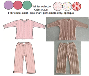 Pakaian Rajut Cetak Kustom untuk Anak Perempuan Musim Semi Gugur Pakaian Bayi Kasual Set Balita dengan Layanan OEM - Product Image 1