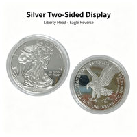 Pièce de collection ronde non circulée plaquée titane 999 de 1 once, motif Aigle de la Liberté marchant, 2026, pour collection de numismes, avec support de gravure personnalisée