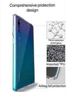 2023 accessoires de téléphone portable transparents Anti-jaunissement TPU + <span class=keywords><strong>coque</strong></span> de téléphone en verre trempé arrière pour Huawei P20 <span class=keywords><strong>Pro</strong></span> - Product Image 2