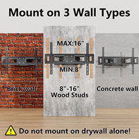 Dudukan TV Full Motion Swivel Baja 600x400mm VESA 32-80 Inch dengan Tilt Adjustable (+6/-12) dan Lengan Ayun yang Dapat Diperpanjang