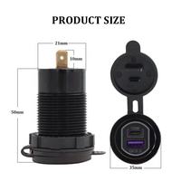 Chargeur USB pour voiture DC12V/24V 2 ports 100W avec prise USB C PD3.0 et charge rapide 3.0 pour bateau, camping-car, marine, yacht