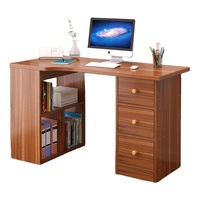 Nouveau bureau d'ordinateur de marque supérieure avec étagères de rangement à 3 niveaux, table d'étude pour étudiant avec bibliothèque, bureau en bois pour ordinateur portable de jeu