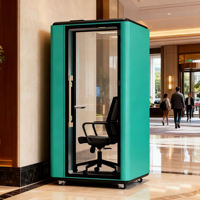 Cabine de travail portable moderne en aluminium insonorisée pour une personne, idéale pour le bureau à domicile ou le salon