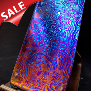 Custom Size <strong>Titanium</strong> Damascus Plate / Flat <strong>bar</strong> 3alloys Twisted Pattern Exotic Material for Pendants or Knives - Product Image 1