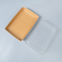 Boîte à sushi en papier kraft écologique et biodégradable, conteneur à salade jetable, imperméable, avec pelliculage mat