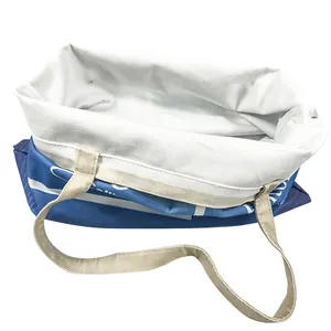 Özel Logo boyutu çevre dostu kullanımlık geri dönüşümlü alışveriş çantası saplı PP kumaş 8oz 10oz 12oz pamuk kanvas Tote çanta
