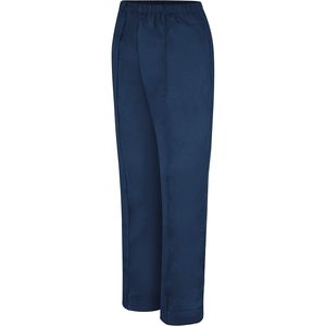 Pantalones de trabajo de popelina personalizados para mujer Pantalones cargo de cintura elástica transpirable con patrón formal arrugado para ropa de oficina - Product Image 2