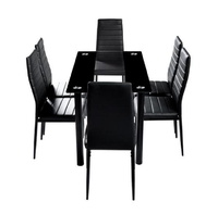 Ensemble de table à manger moderne de luxe en verre avec 6 chaises, fournisseur d'usine Runwood