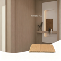 Panneau mural cannelé moyen en fibre de bois de bambou imperméable 180 mm pour décoration murale moderne de salon et d'hôtel M195