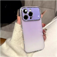 Coque de téléphone portable style Ins avec dégradé de couleurs et paillettes, grande fenêtre, pour iPhone 18 17 16 15 14 13 Pro Max