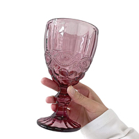Vente chaude verres à vin colorés Vintage verrerie bouteille d'eau en verre tasse à bière Style européen mariage gobelet verre pour l'eau