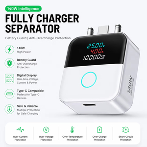 X X02 Smart <b>Charging</b> Separator 140W Digital Display Auto Power Off When Fully Charged Overcharge Protection USB-<b>C</b> Charger - Product Image 4