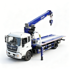 Camion de dépannage à plateau plat pour interventions d'urgence municipales Dongfeng Kinland avec grue hydraulique de 6 tonnes pour le dégagement des accidents de circulation - Product Image 1