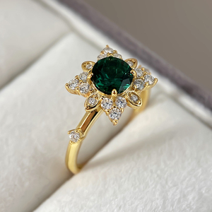 แหวนแฟชั่นชุบทอง 18K ประดับเพชรซิคอนหลากสีรูปเกล็ดหิมะ สำหรับงานหมั้น งานครบรอบ และงานปาร์ตี้ - Product Image 3