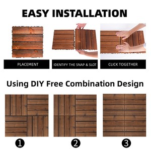 กระเบื้องพื้นระเบียง WPC แบบประกบติดตั้งเองสำหรับโรงงาน  กระเบื้องพื้นไม้แบบประกบติดตั้งเอง - Product Image 4