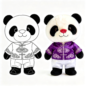Peluche <span class=keywords><strong>Panda</strong></span> Style <span class=keywords><strong>Chinois</strong></span> Brodé Violet, Costume Tang, Doux et Rembourré, Souvenir Touristique Culturel - Product Image 6