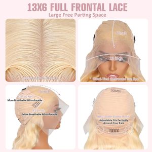 <span class=keywords><strong>Parrucca</strong></span> frontale in pizzo 613 senza colla HD 200% densità 13x6 biondo del corpo onda di pizzo anteriore parrucche capelli umani parrucche per le donne prezzo all'ingrosso - Product Image 4