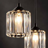 Magnifique lustre cylindrique en verre pour hall d'hôtel, villa à plafond haut, prix d'usine en gros