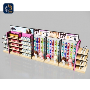 Vitrina de exhibición de pelucas de vidrio con puerta con cerradura, múltiples estantes y cajones, combinación de vitrina para extensiones de cabello, para galería - Product Image 4