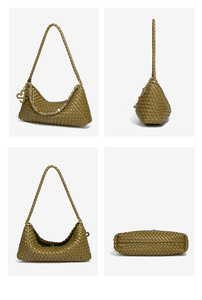 <span class=keywords><strong>Sac</strong></span> à bandoulière personnalisable en cuir végétalien tressé fait <span class=keywords><strong>main</strong></span>, tendance, de créateur, style bohème, <span class=keywords><strong>sac</strong></span> à <span class=keywords><strong>main</strong></span> en cuir PU tissé de haute qualité pour femme - Product Image 6