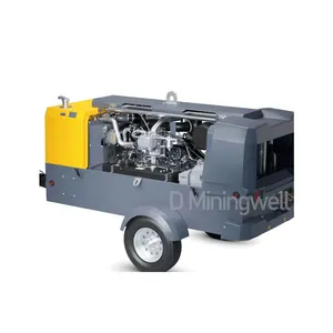 D Miningwell atlas copco kompresör fiyatı 10bar 350cfm XATS 350 cfm 150psi cummins motor dizel pervane hava kompresörü