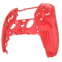 Accessoires de jeu, prix de gros, coque de protection transparente antidérapante rouge pour manette PS5, plaque frontale pour coque PS5