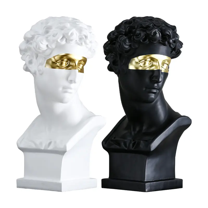 Figura abstracta moderna para decoración del hogar, estatua de cabeza de resina de arte griego, adornos de piedra para decoración del hogar, escultura europea