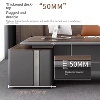 Ensemble bureau et classeur de patron haut de gamme moderne, grand mobilier modulaire en bois de luxe léger pour la maison ou le poste de travail