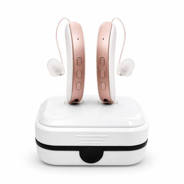 Rechargeable RIC Digital Hearing Aid 117dB Gain 40H Battery USB-C Charging Lightweight 4g BTE for Mild Severe Hearing Loss