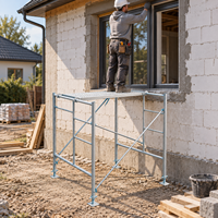 Système d'échafaudage portable à cadre galvanisé, plateforme en acier à charge lourde pour les travaux de réparation et de rénovation de bâtiments