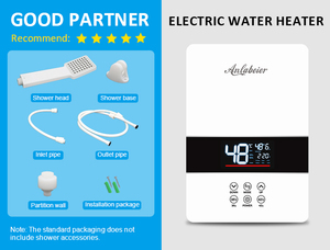 Smart 220V WiFi Touch Control IPX4 Waterproof Energy-Saving Stainless Steel Heating Element LED Display Tankless Water Heater - Product Image 3
