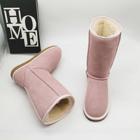 Bottes Hautes de Luxe de Créateur 2024 en Gros, Mode Hiver d'Extérieur en Cuir de Vachette et Laine pour Femme